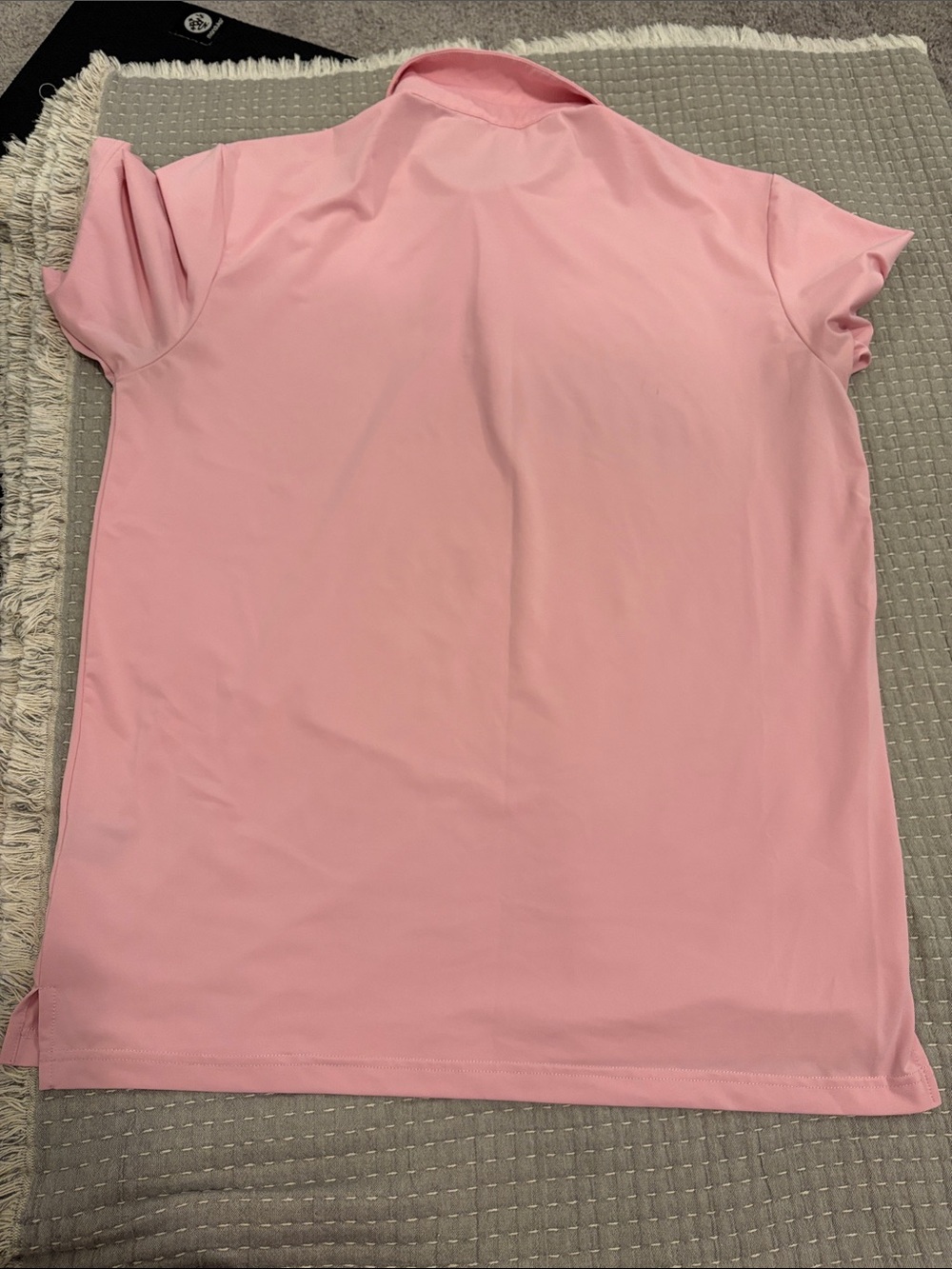 SCALES Men's Light Pink Polo with Patterned Inner Collar - Picture 6 of 6